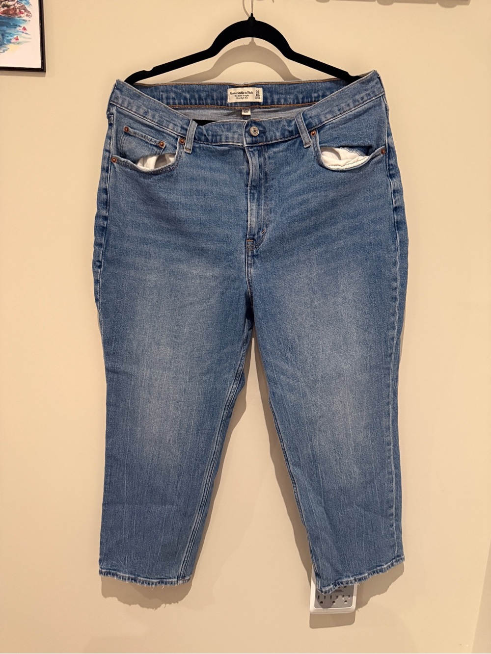 Abercrombie & Fitch Ultra High Rise Ankle Straight Jeans 33/16S Plus Size